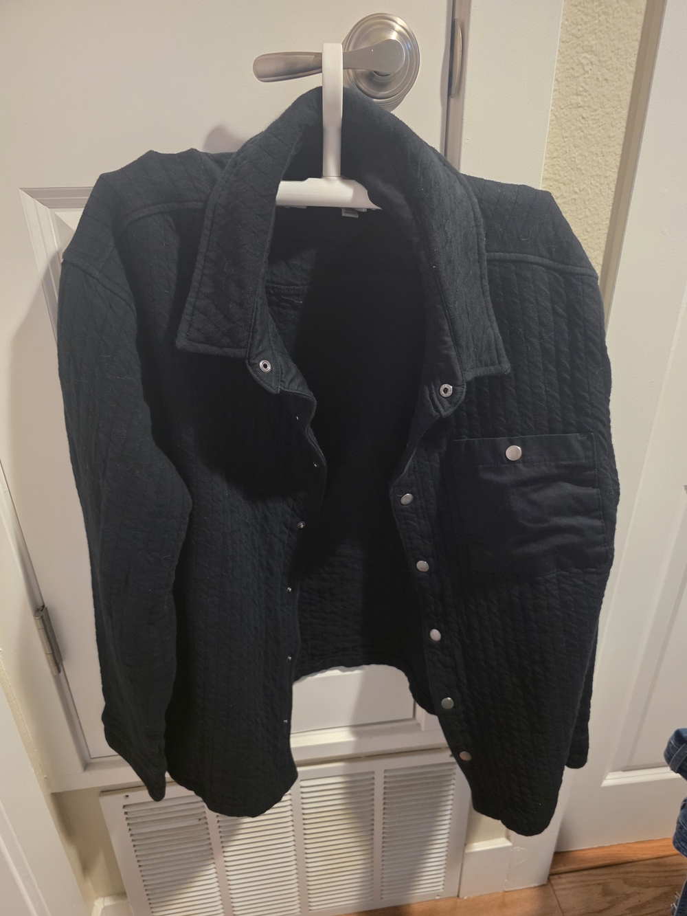 Goodfellow & Co Black Quilted Snap-Front Shirt Jacket